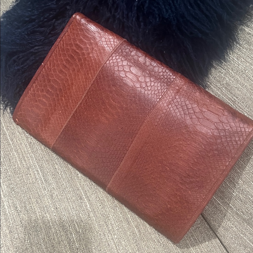 Carlos Falchi Oversized Python Clutch - image 3